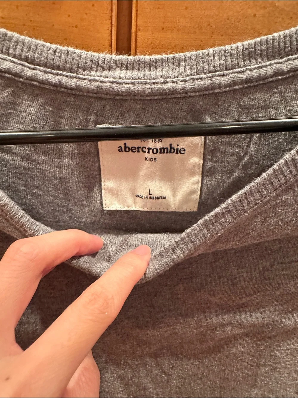 abercrombie kids Gray Long Sleeve Boatneck Top